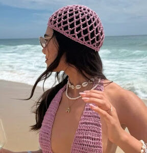 Gorro crochet rosa (producto simple)